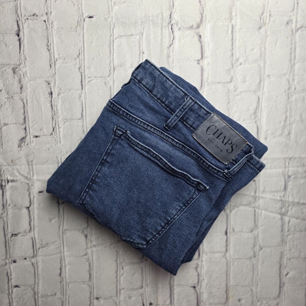 Chaps Jeans Straight Fit Men's 40x30 Blue Denim Classic Comfortable